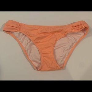 Victoria’s Secret Ruched Side Bikini Bottoms, size Medium, in Creamsicle Orange